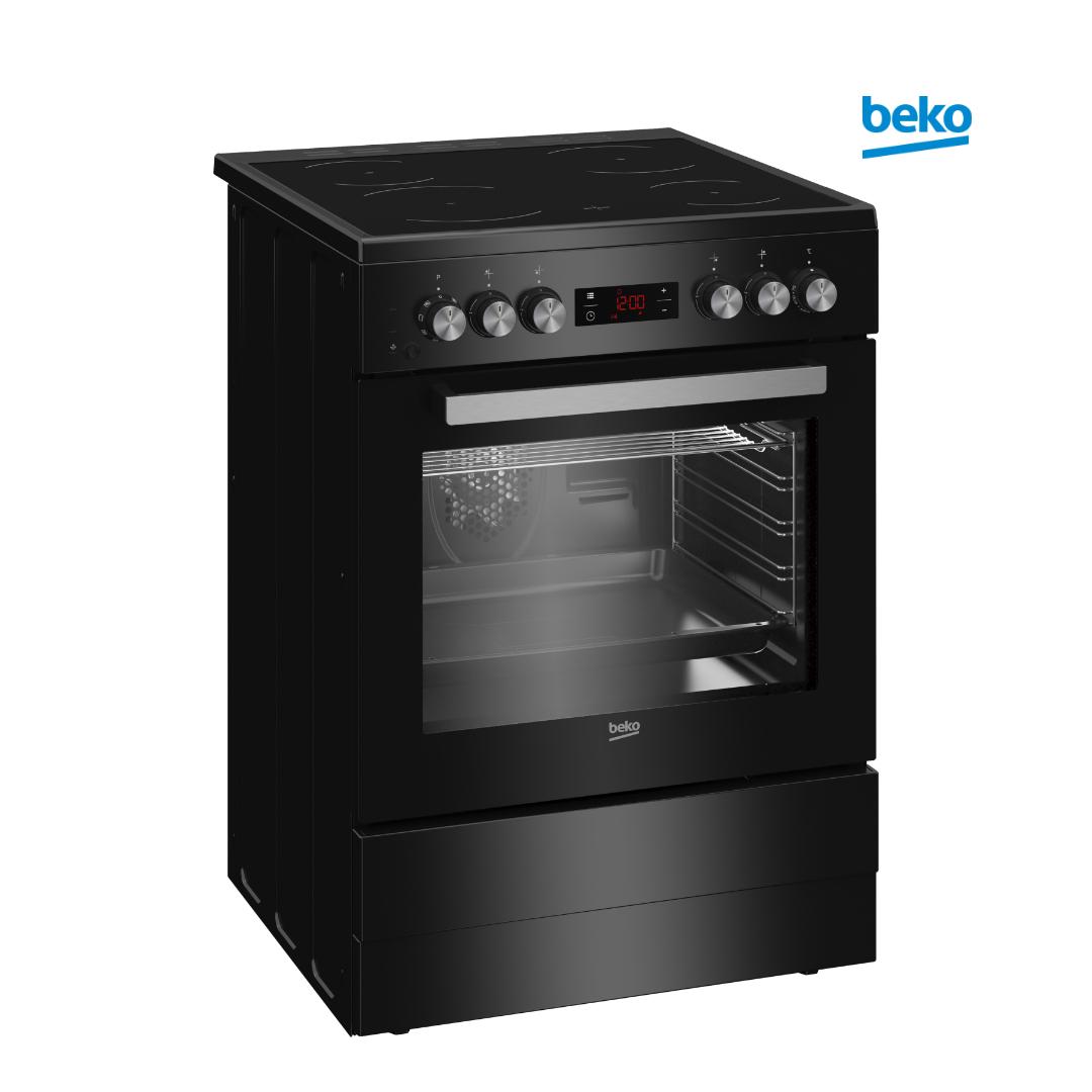 CUISINIERE BEKO 4FEUX 60X60 INDUCTION + FOUR ELECTRIQUE NOIR V