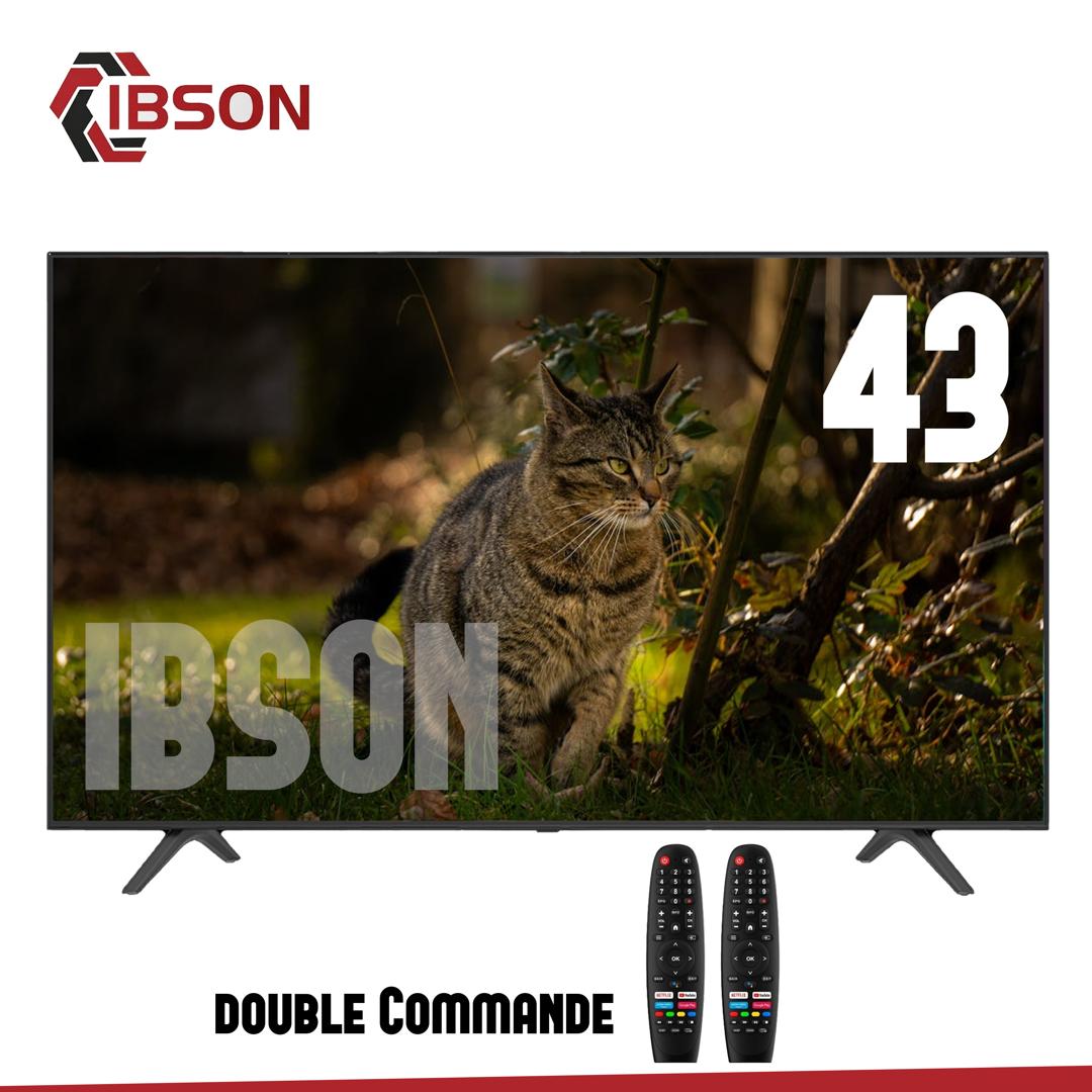 TELEVISEUR IBSON 43"' SMART ANDROID + 2 TELECOMMANDES L